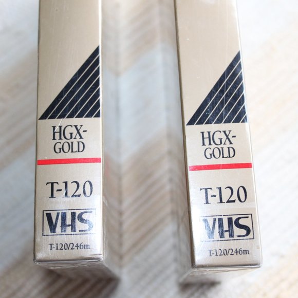 MAXELL LOT 2 T-120 HGX-GOLD 6 HOUR BLANK VIDEO CASSETTE TAPES VHS NEW-SEALED - Picture 7 of 7